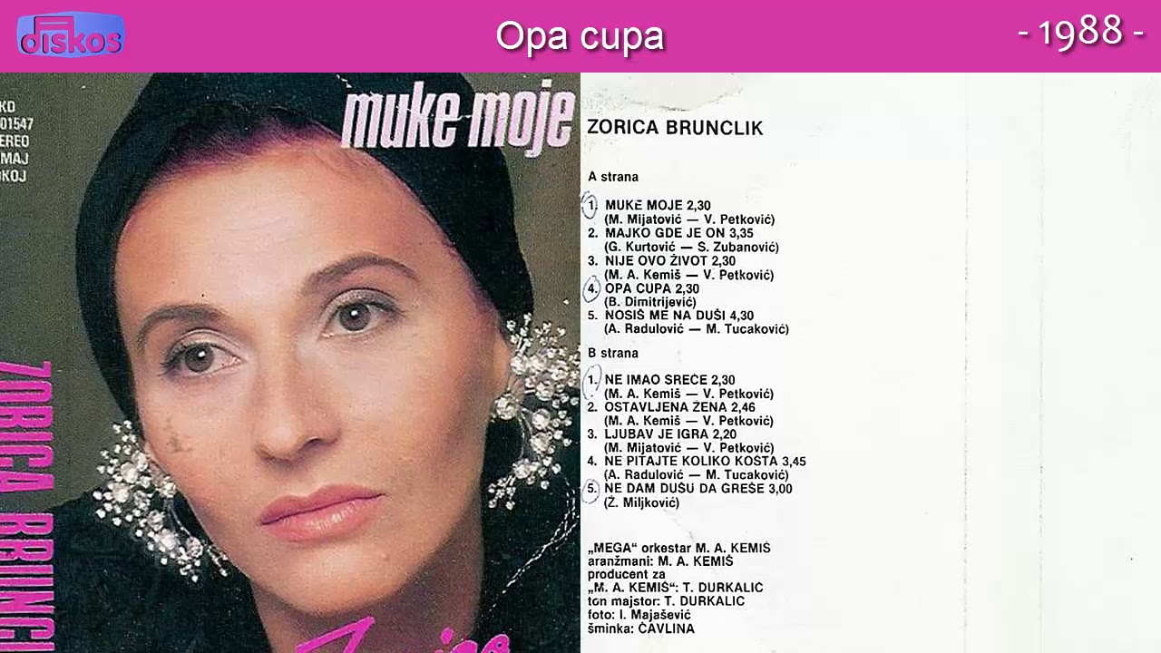 Zorica Brunclik - Opa cupa - (Audio 1988)