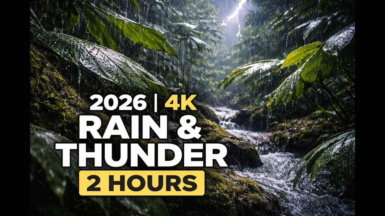 Rainstorm and Thunder sounds for sleep, study, ADHD PTSD anxiety. Natures white noise. ASMR.