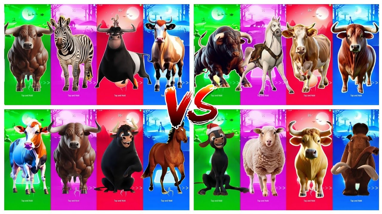 Funny Cow 🐄🆚 Funny Bull 🐂🆚 Funny Ferdinand 🐂🆚 Funny Horse 🐴🆚 Tiles Hop EDM Rush