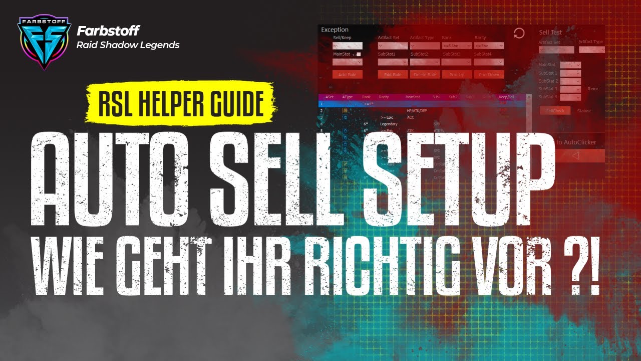 Raid: Shadow Legends - RSL Helper Guide - AutoSell Setup V2 - Wie benutzt man es richtig ?