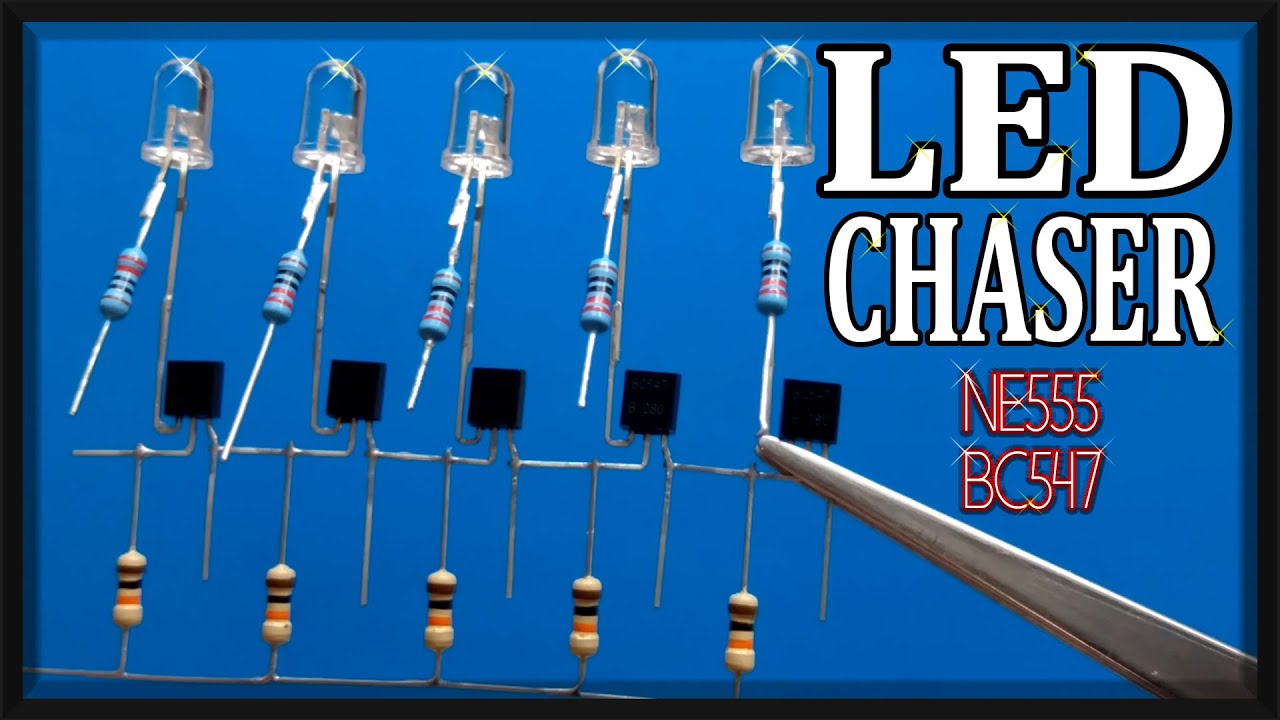 How to make LED chaser circuit with NE555 IC and BC547 NPN transistor