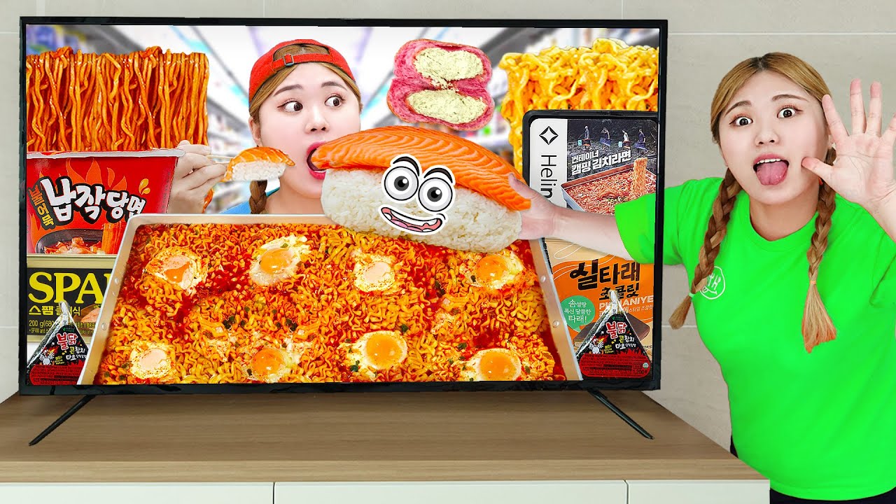 Mukbang Spicy noodles ramen FOOD Tteokbokki TV Convenience Store food by HIU 하이유