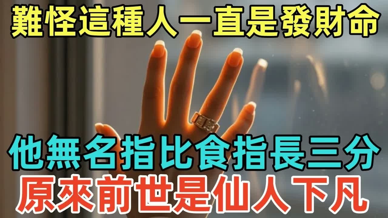 難怪這種人一直是發財命，他無名指比食指長三分，原來前世是仙人下凡！#佛陀 #佛學 #佛法 #佛教 #修行