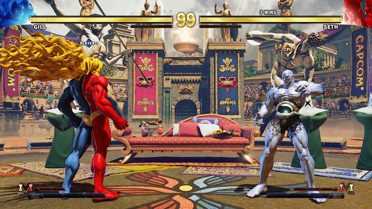 Gill vs Seth (Hardest AI) - Street Fighter V.