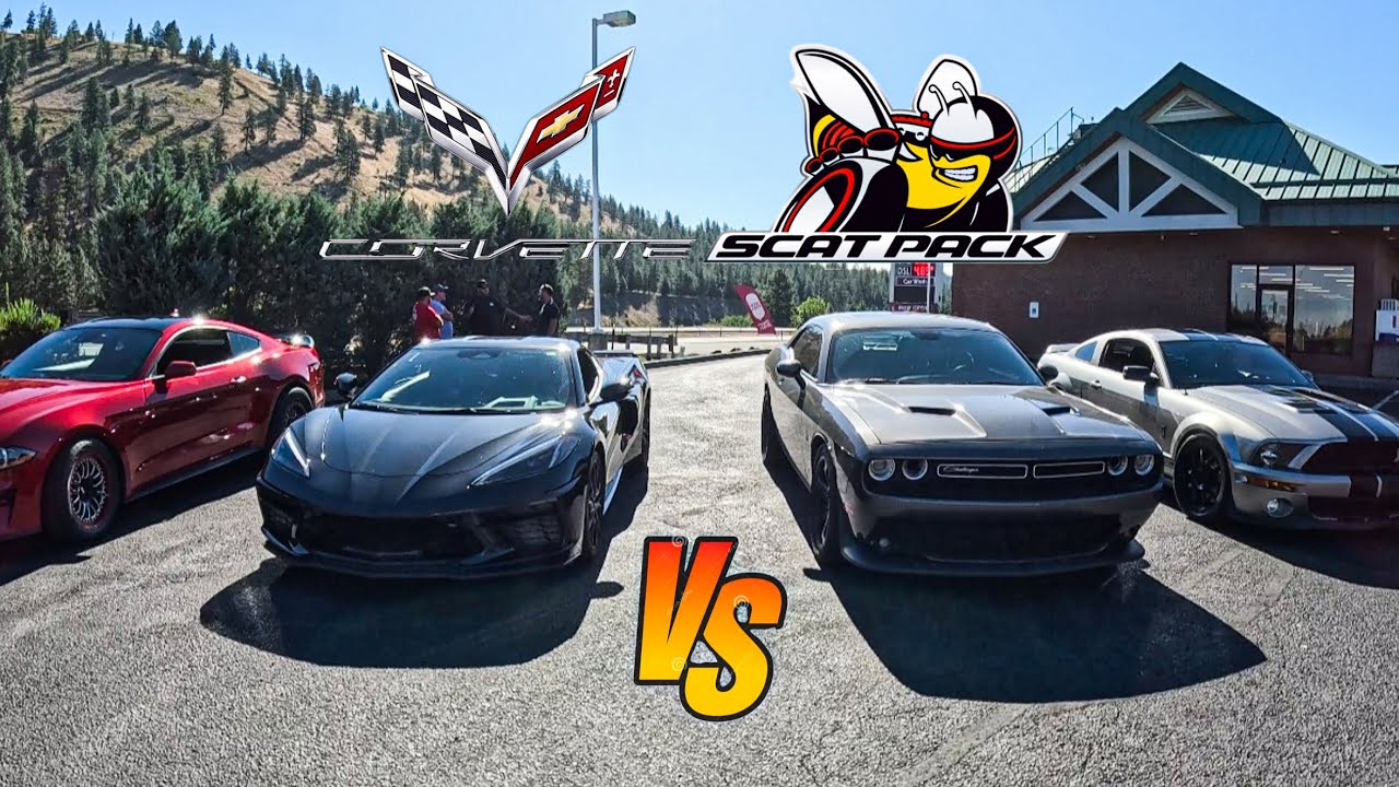 2015 Cammed Scatpack Challenges 2024 Corvette C8 Stingray Z51 to Roll Race!
