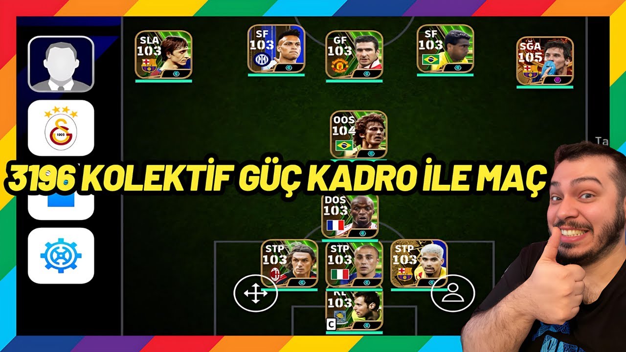 3196 KOLEKTİF GÜCÜ KADRO İLE FULL HÜCUM MAÇ YAPTIM [ EFOOTBALL 2024 MOBİLE ]