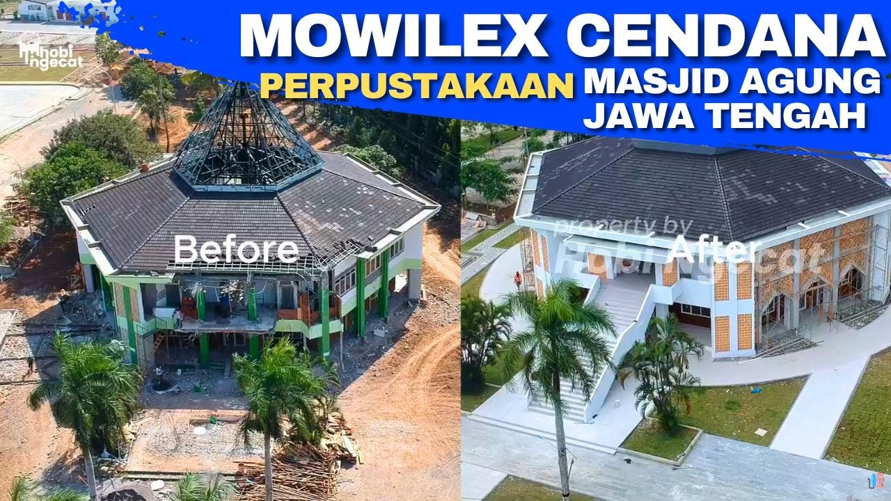 Pengecatan Gedung Perpustakaan Masjid Agung Jawa Tengah - Mowilex Cendana Interior Exterior