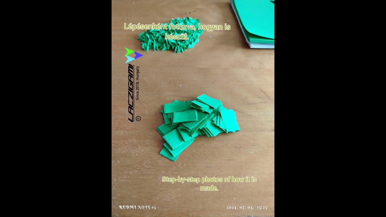 3D Origami modulok k&eacute;sz&iacute;t&eacute;se l&eacute;p&eacute;sről l&eacute;p&eacute;sre/ 3D Origami modules step by step photos.