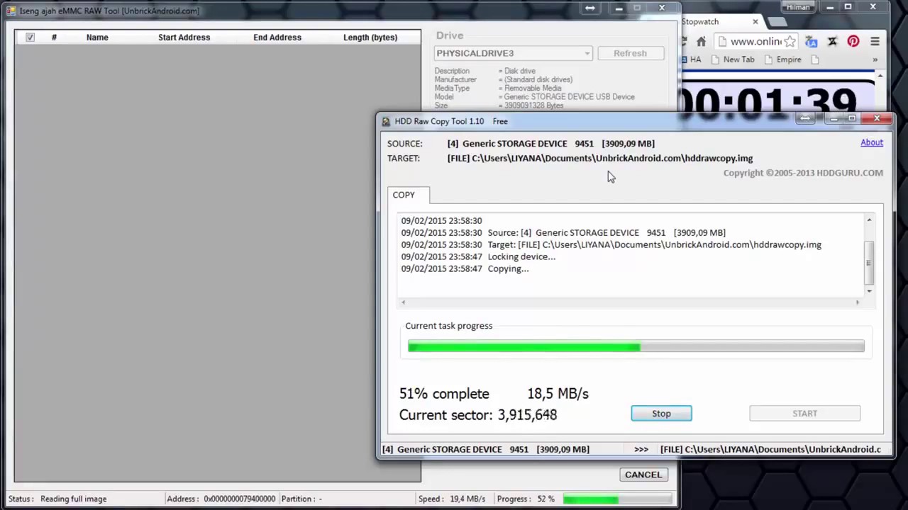 Tutorial Menggunakan eMMC Raw Tool dan HDD Raw Copy Tool