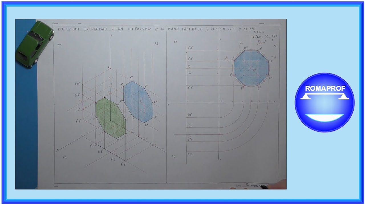 PROIEZIONI ORTOGONALI DI UN OTTAGONO PARALLELO AL P.L. (518)
