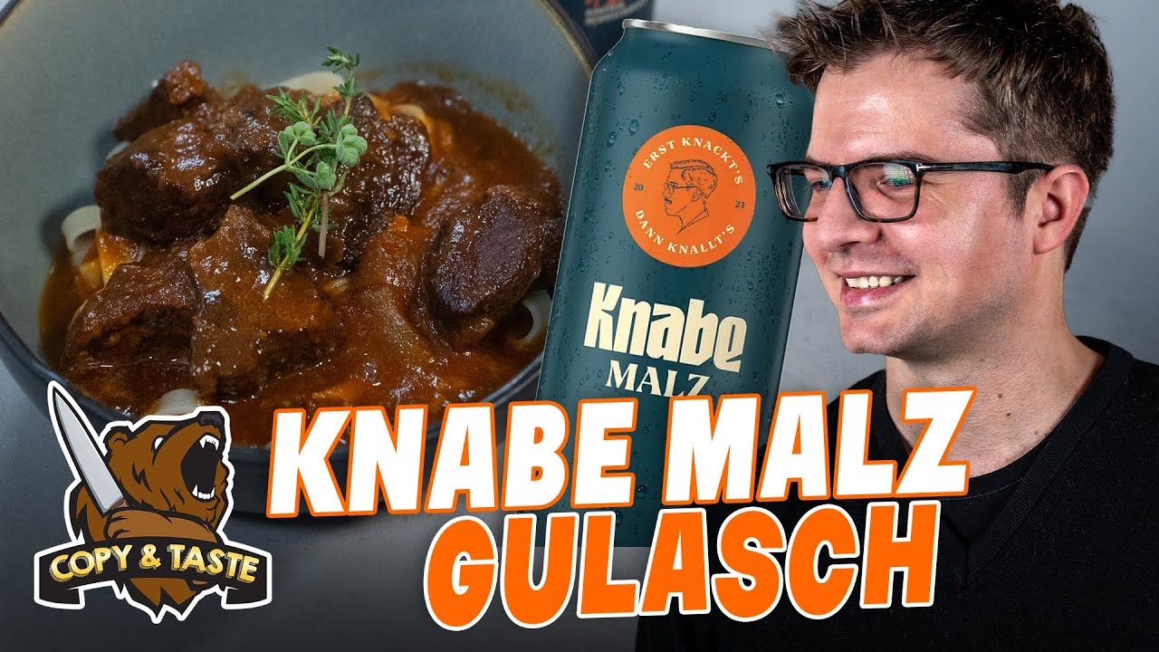 Knabe Malz Gulasch mit Nudeln!  🍺 🥩 Copy & Taste