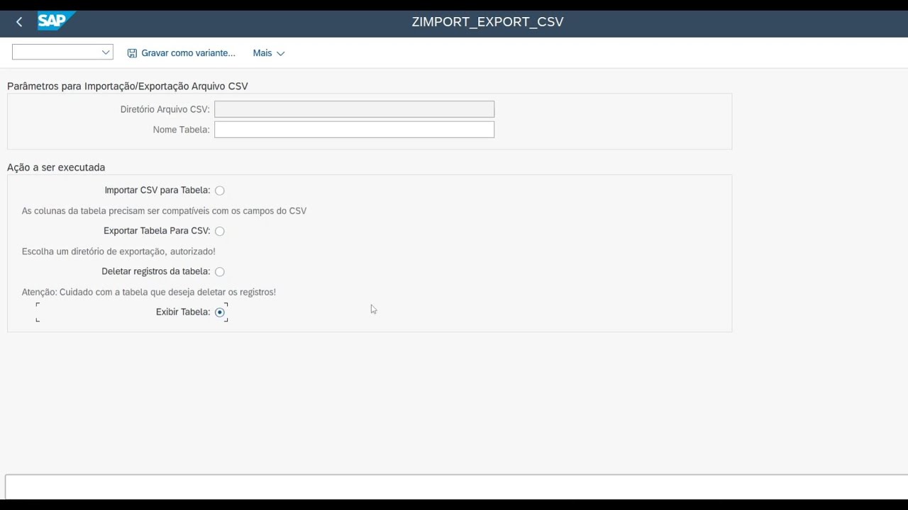 S&T 1 - Exportar e importar CSV no SAP nunca foi t&atilde;o simples!