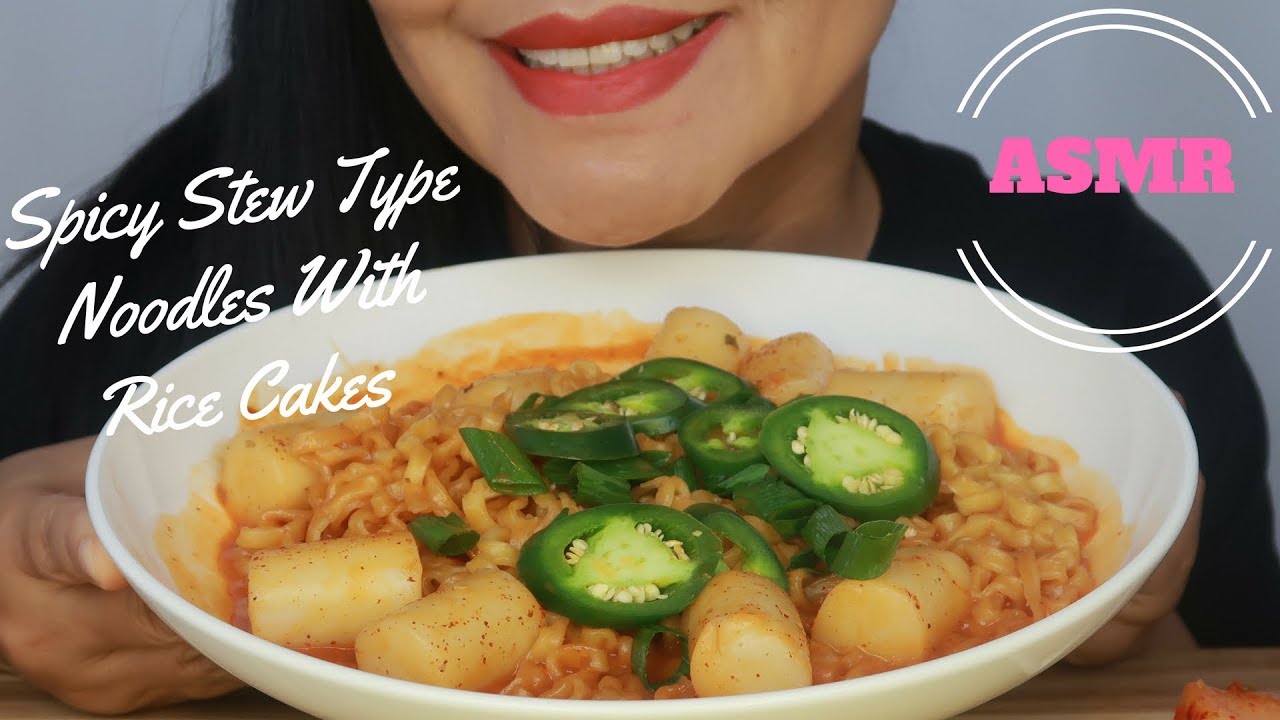 ASMR - Samyang Spicy Stew Type Noodles With Rice Cakes (No Talking)