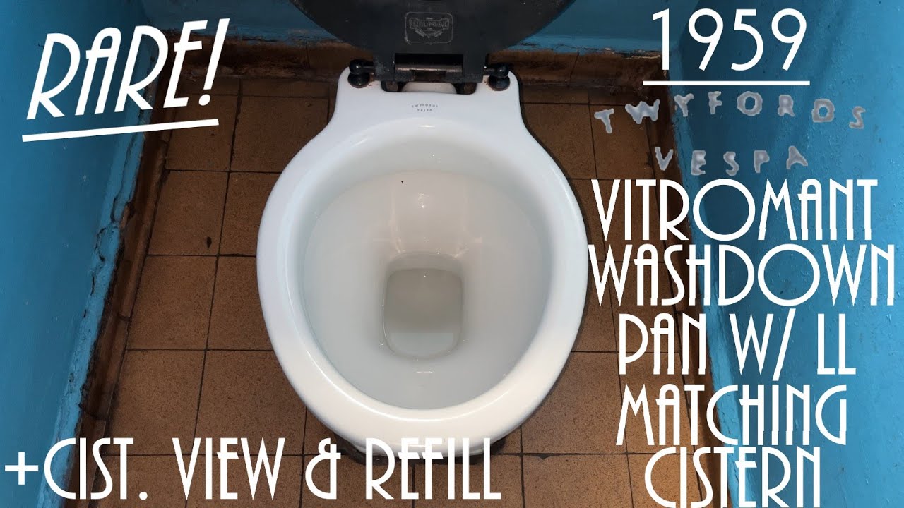 Rare: 1959 Twyfords 'Vespa' Washdown Pan w/ Matching Low Level Cistern