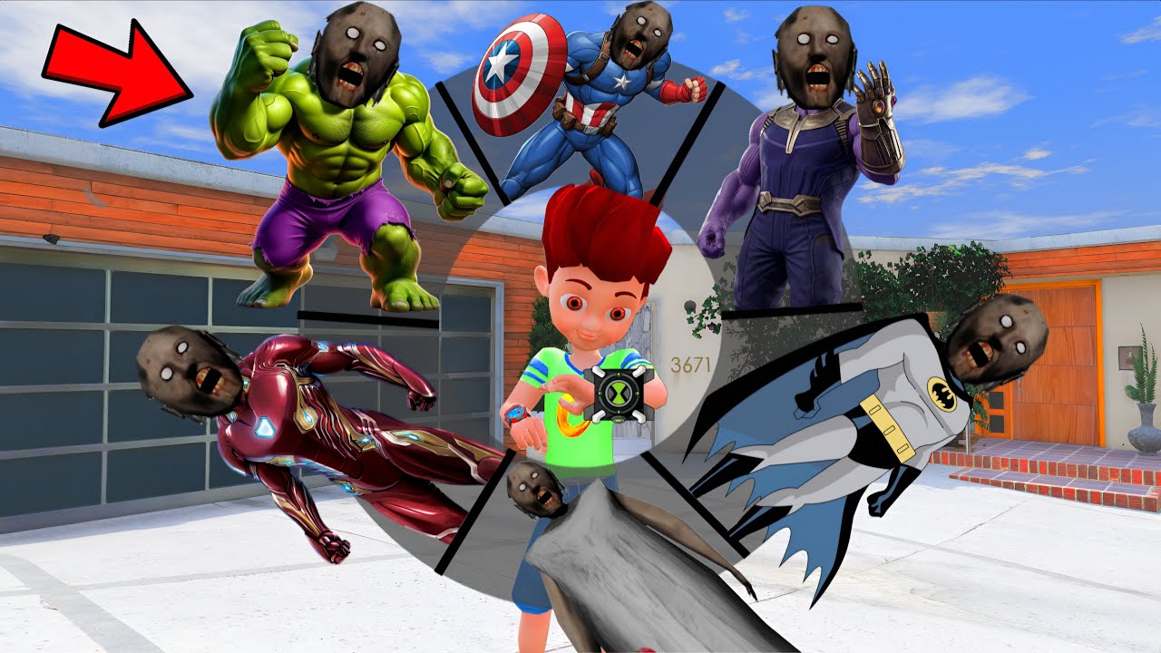 Kicko Playing As A Every CARTOON AVENGERS SUPERHERO GRANNY IN GTA 5 | Gta 5 Little Singham