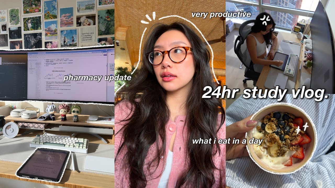 study vlog | a VERY productive day in my life: what i eat, M4 macbook, pharmacy update & daily life
