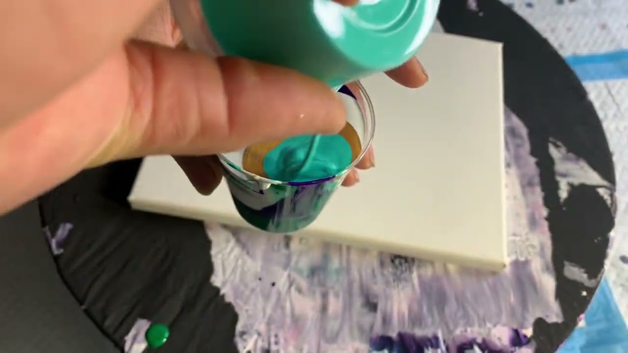 #245-“ Malachite Marvel “ How I mix my paint for the straight Cloud Pour