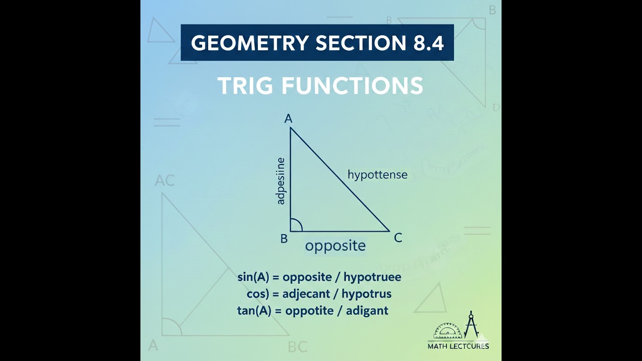 Geometry Section 8.4: Trigonometric Functions Thursday, February 19th 2026