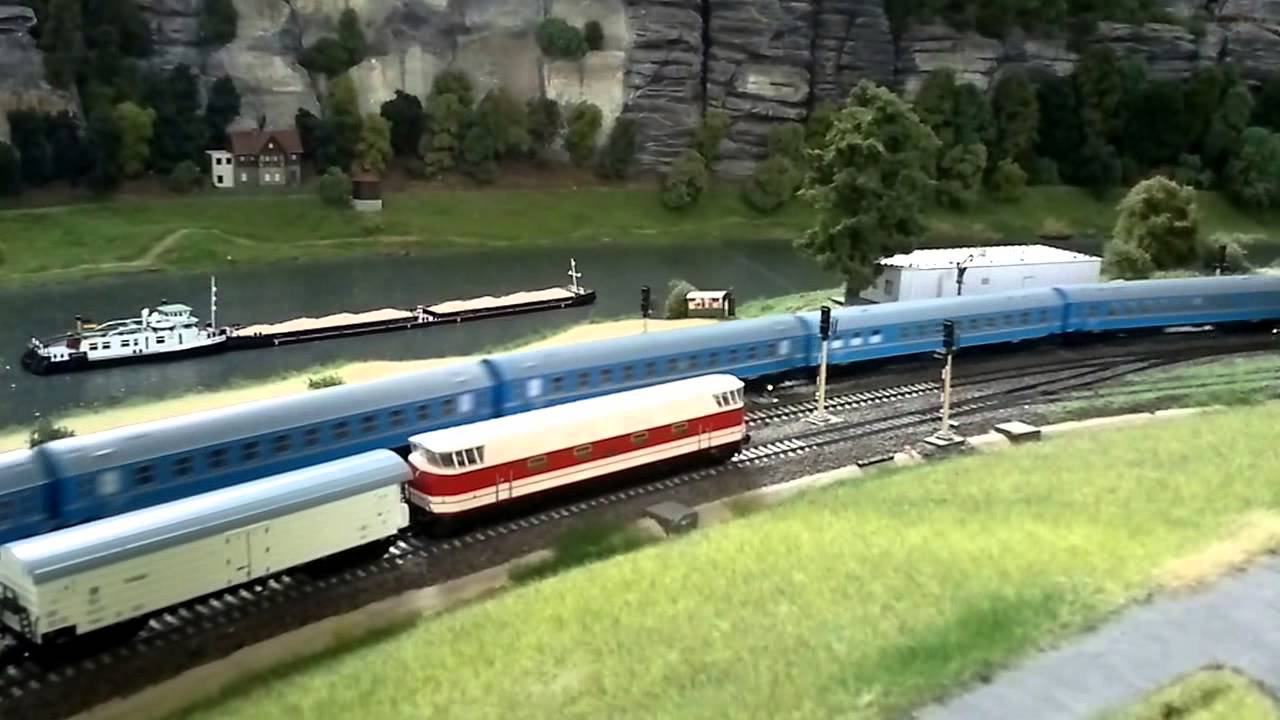 Modelleisenbahn Miniatur Elbtal Bahn in Königstein mit Sound - beautiful Saxony model railway