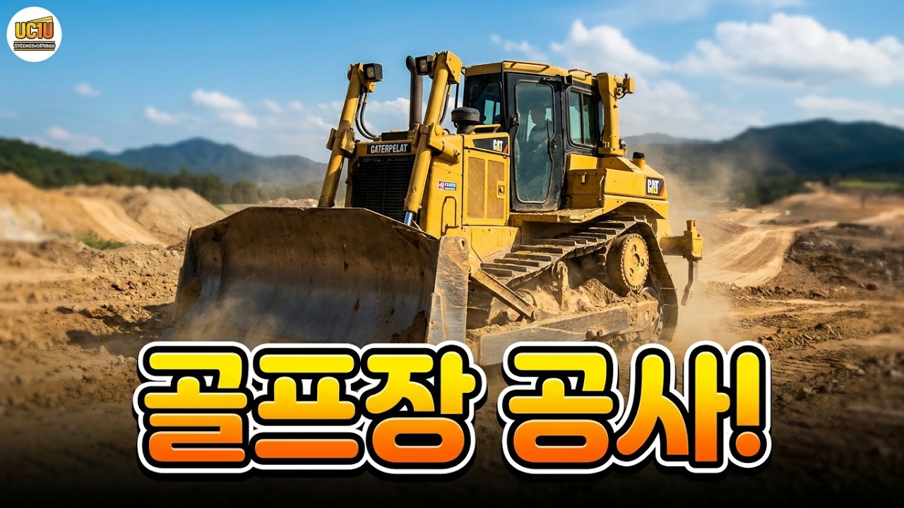 골프장 건설현장 !! #불도져 #굴삭기 #덤프트럭 #건설장비 #공사현장 #컨테이너 #에어컨설치 #골프장