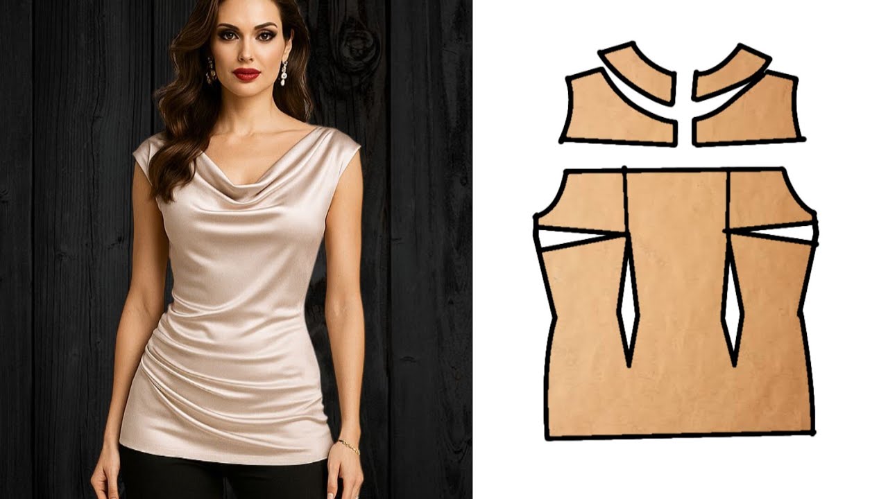 Patrón blusa drapeada paso a paso | Cómo hacer DIY (2025)