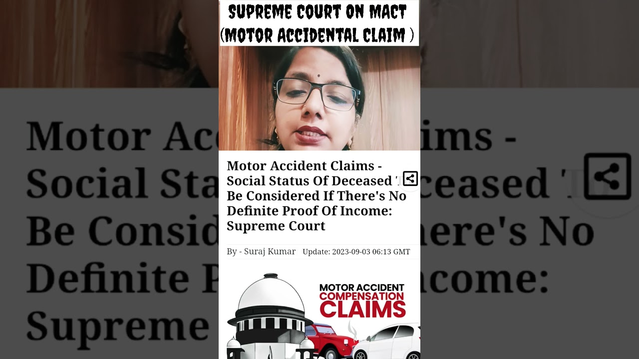 Motor Accident Claims - Social Status Of Deceased Supreme Court #law #supremecourt #MACT #claim