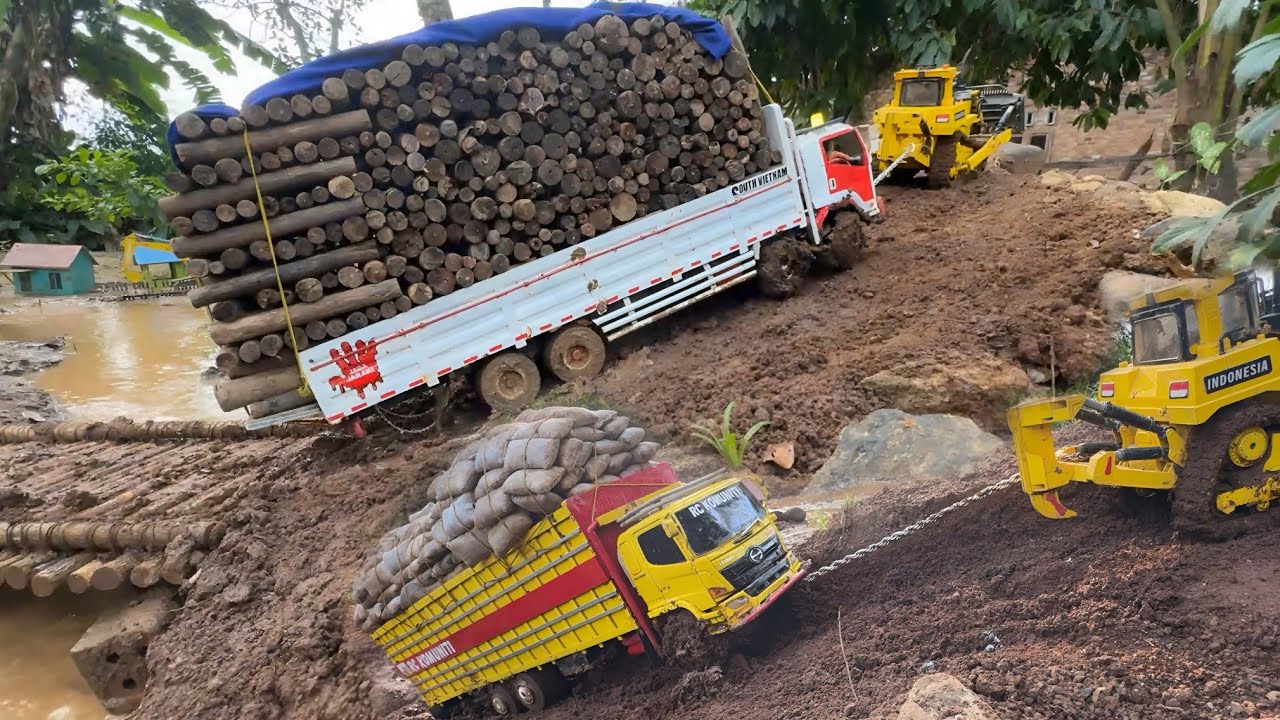 TANJAKAN KERAMAT‼️JALAN PINTAS PENUH DERAMA truk muatan kayu loging dan Hino 500 muatan beras
