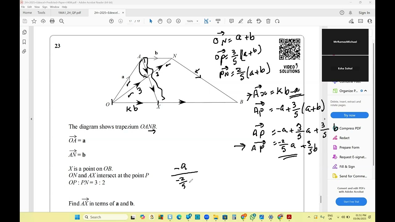 Hard GCSE Maths Vector Question expained