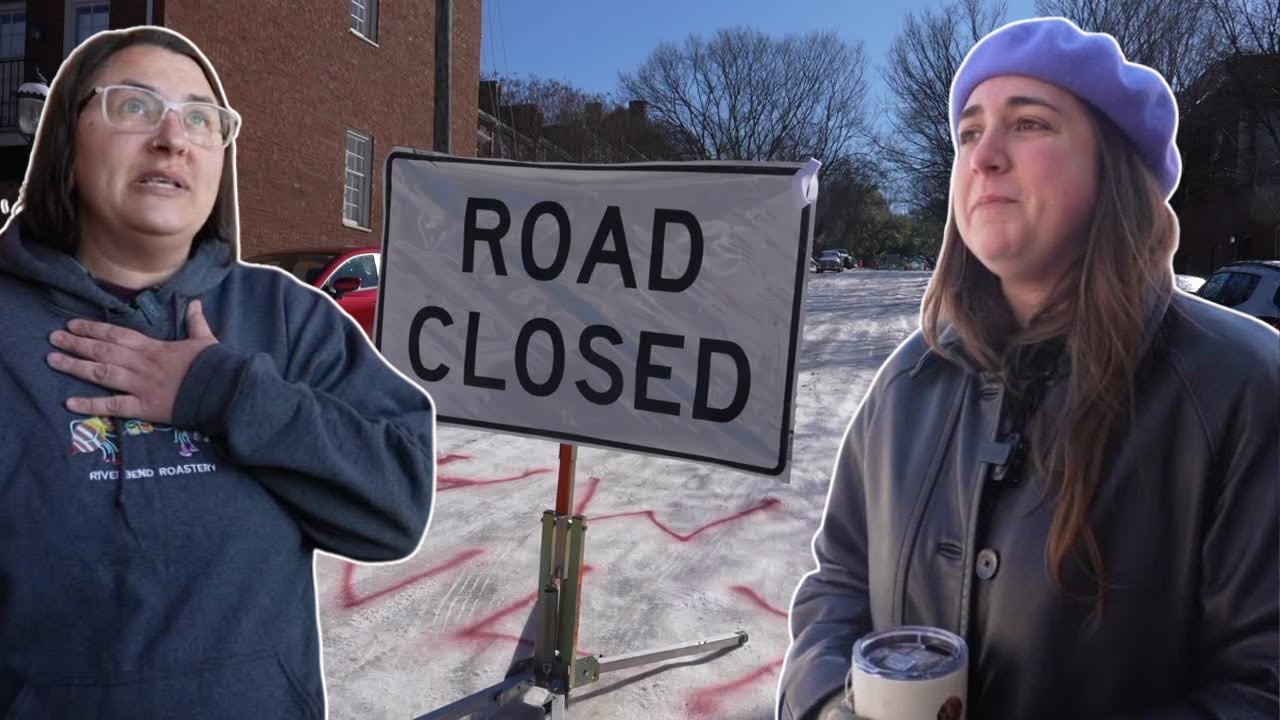 Trapped by Ice: Cars sliding down Richmond hills for days