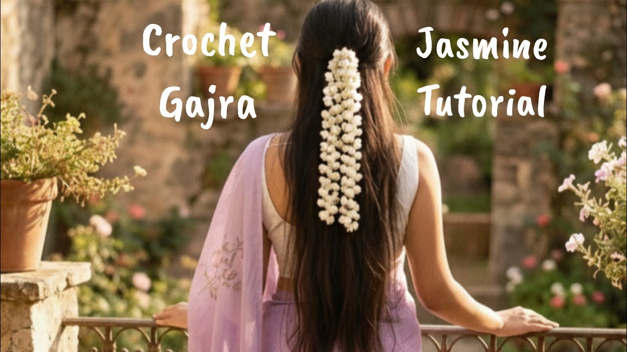 DIY Elegance: Easy Crochet Jasmine Gajra for Festivals/Weddings |   Handcrafted | The eternal bloom