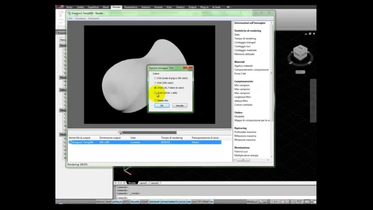 Il RENDER con AutoCAD -  Canale Alpha
