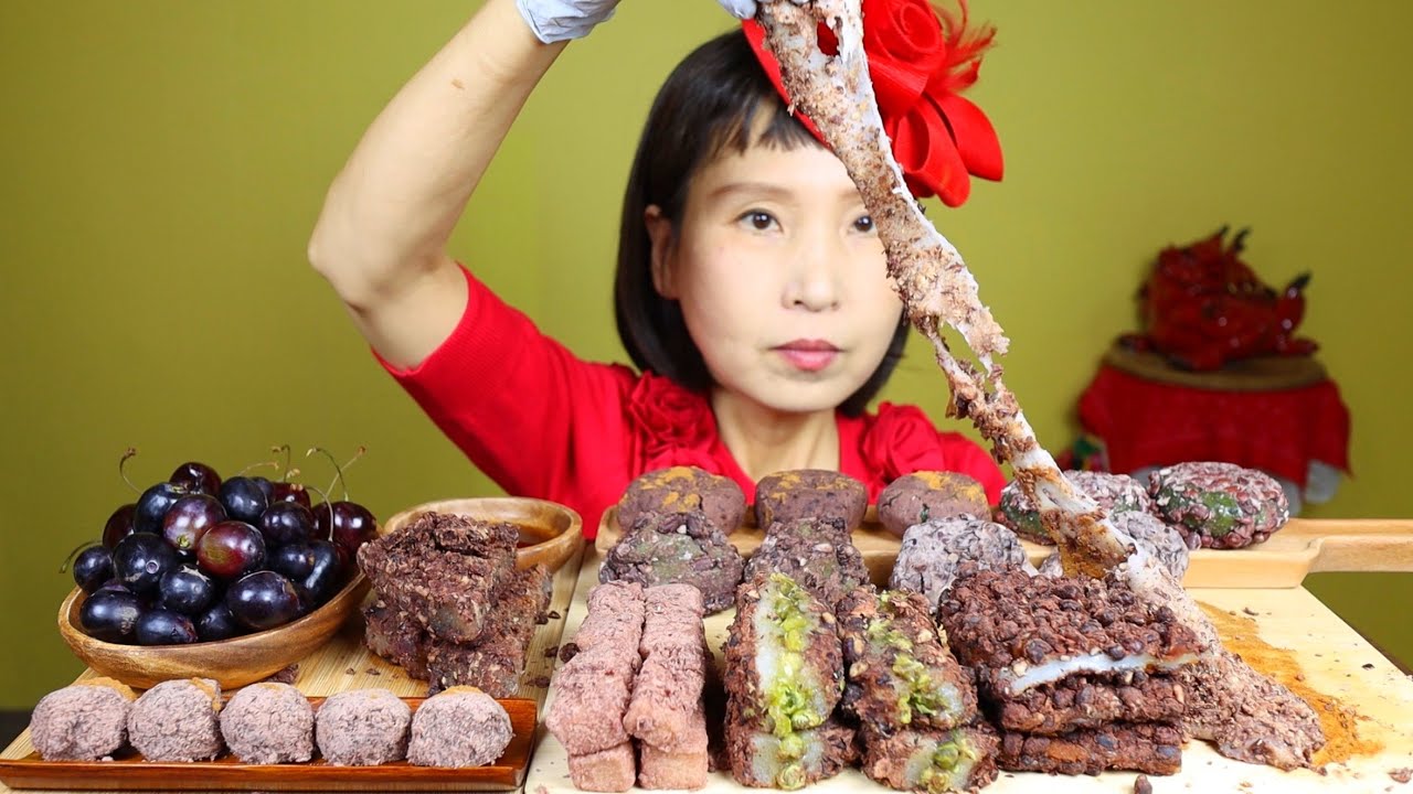 떡시리즈 레전드 팥떡 먹방 年糕吃播 モッパン ASMR KOREA VEGETARIAN TRADITIONAL TTEOK MUKBANG
