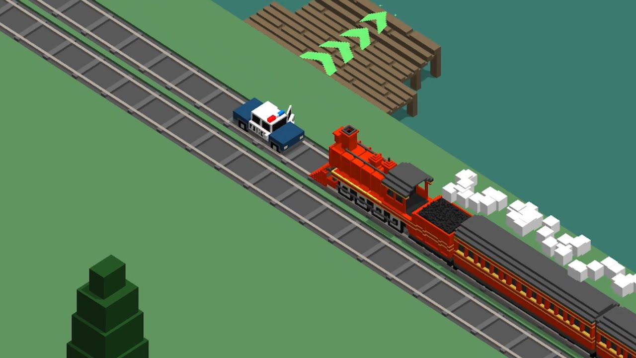 Police Cars gets hit by a Train