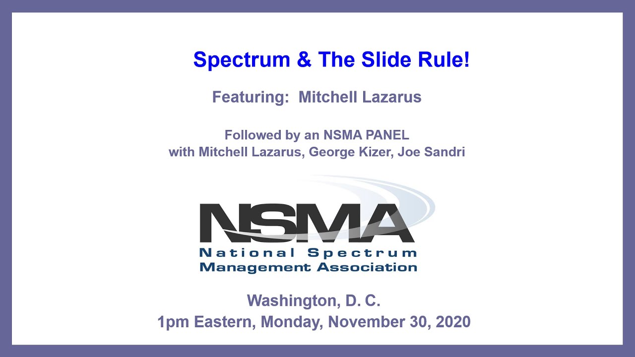 NSMA Webinar  - Slide Rules!