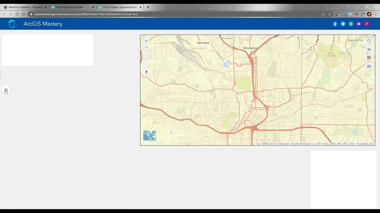 Добавить виджеты 2/7 — ArcGIS Experience Builder