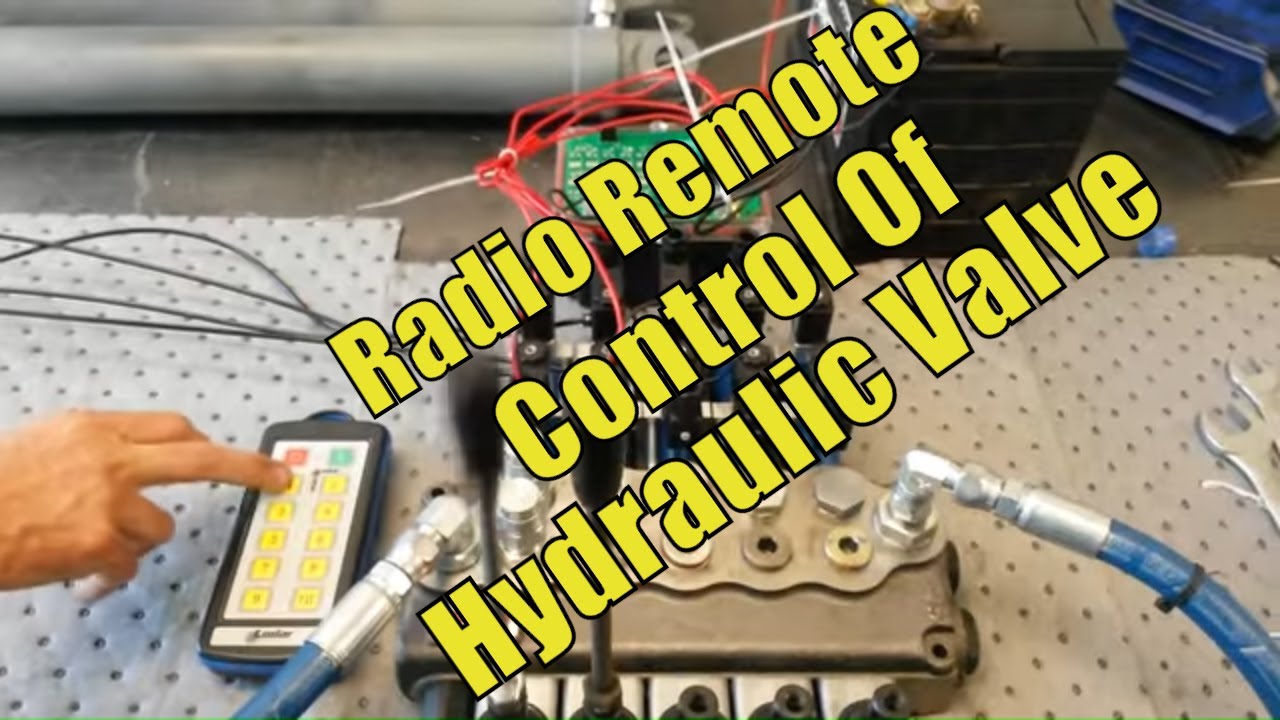 Remote Control of 5 spool Hydraulic Valve with Pneumatic actuators and 12 V DC Air Solenoid Valves
