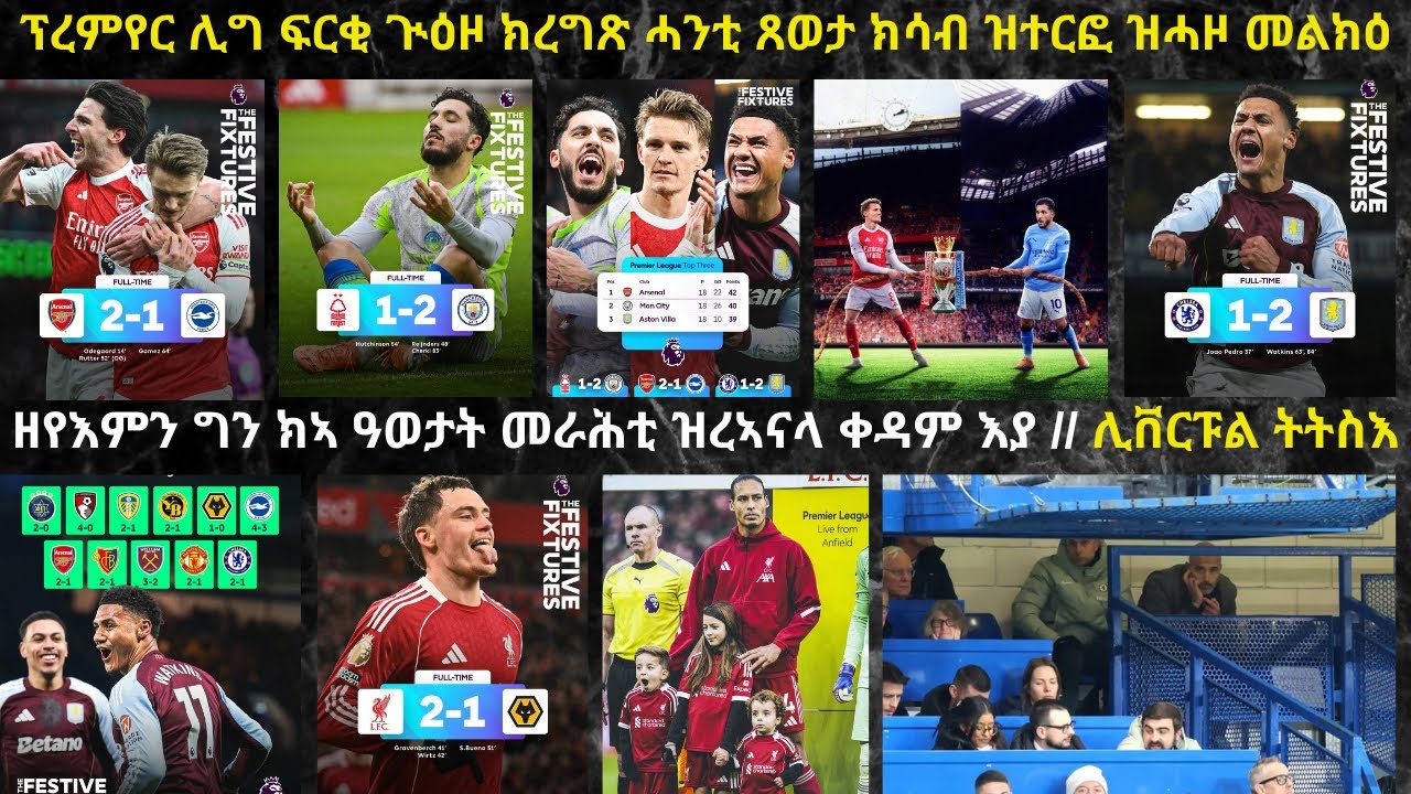 ትንታነ፦ ኣርሰናል፣ ሲትን ኣስቶን ቪላን ተዓዊተን ፍልልየን ዓቂበን // ሊቨርፑል ኣብ 4ይ ተኸታታሊ ዓወት // ቸልሲ ብቦክሲን ዝኸበደ ክሳራ ተሰኪማ