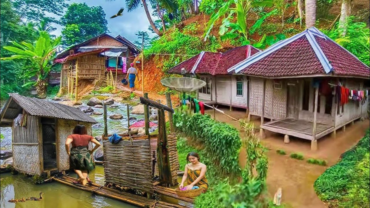 Suasana Pedesaan Kampung Limbangan Jawa Barat Ternyata Masih Banyak Rumah Panggung