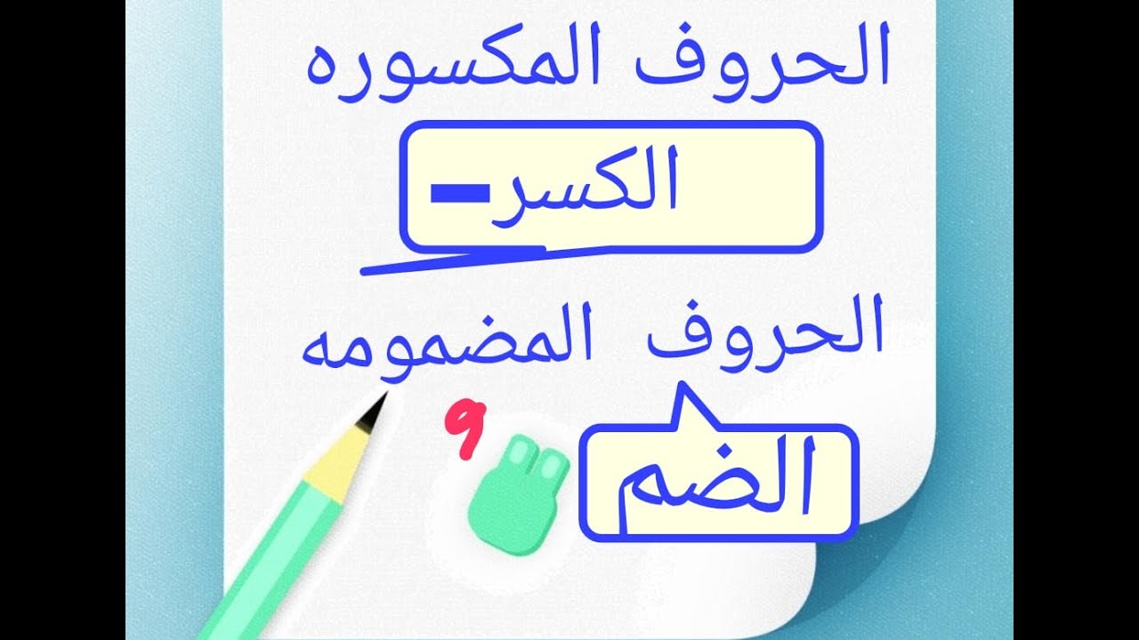 تعليم قراءة الكسر  والضم للاطفال(الحروف المكسوره والحروف المضمومه)كتابة الكسر والضم للاطفال والاملاء