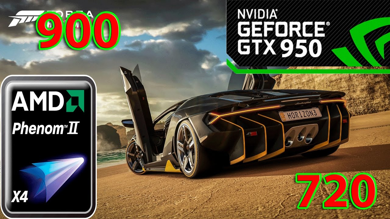 Forza Horizon 3 AMD Phenom ii X4 955 GTX 950 (900 720)