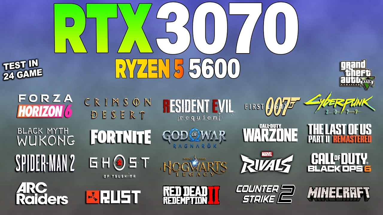 RTX 3070 + Ryzen 5 5600 - Test in 24 Games 1080p | Still Worth Buying?