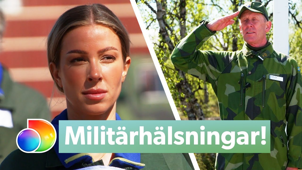 Deltagarna får lära sig hur man hälsar på sina befäl i militären | Kompani Svan | discovery+ Sverige