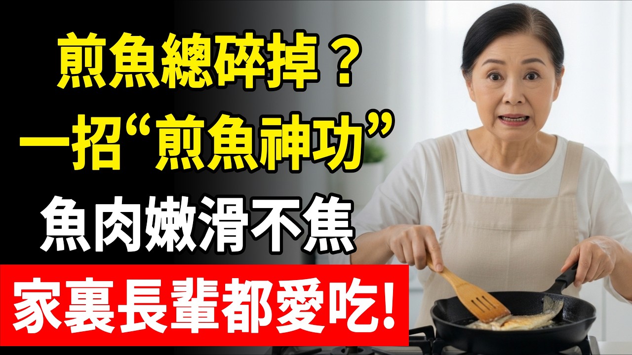 煎魚總是粘鍋破皮、肉質稀碎？大廚教我1招：下鍋前多加“這1步”，魚皮金黃像穿了鎧甲，怎麼翻都不破，連魚骨頭都是酥的！#食安 #中老年生活 #健康