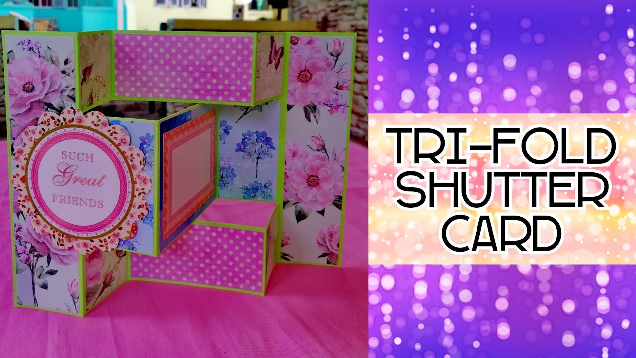 How to make a Trifold Shutter Card | Tri Shutter Card Tutorial | Oh Craft