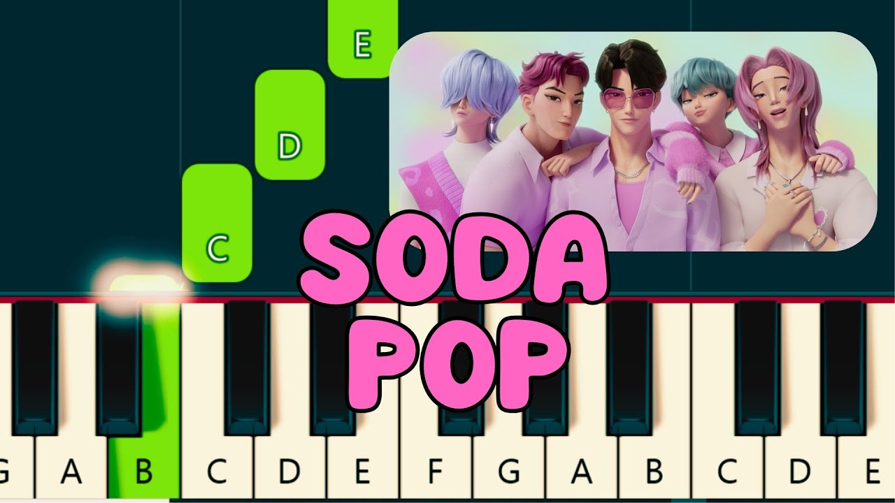 KPop Demon Hunters - SODA POP - Easy Piano Tutorial - Beginners'