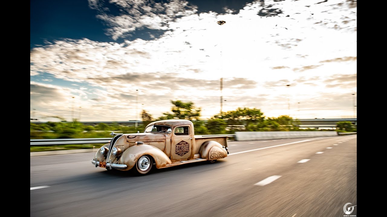 Heng's Garage with my 1937 Hudson pickup truck Sunday countryside drive