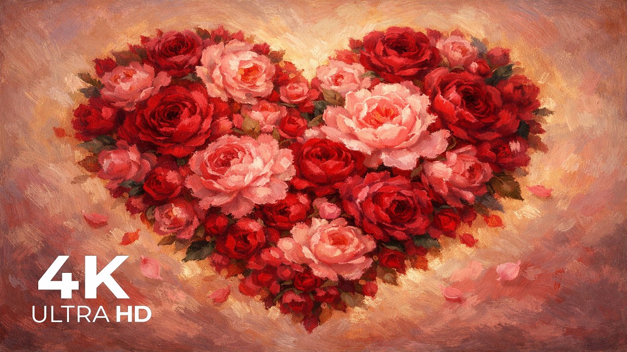 Ultra HD Rose Heart Background for TV — Women’s Day Special