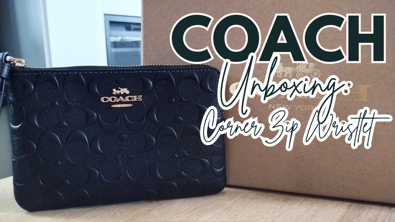 Coach Unboxing! I accidentally bought a wallet! 😂 COACH corner zip wristlet in signature leather