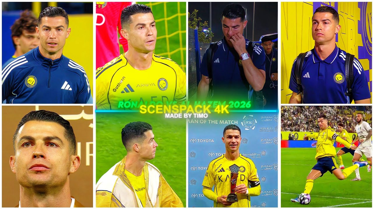 Cristiano Ronaldo Vs Al Hazem 2026 / RARE CLIPS ● SCENEPACK 4K (With AE CC and TOPAZ)