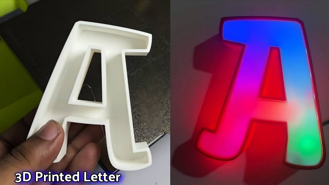 3D Print Text | 3D Craft idea | 3D Printer Craft | 3D Text with WS2812B | NEON 3D Prints